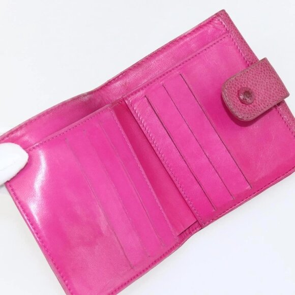 CHANEL Wallet Grained Calf Skin Pink Gold CC Auth 159752 - Picture 12 of 16